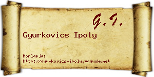 Gyurkovics Ipoly névjegykártya